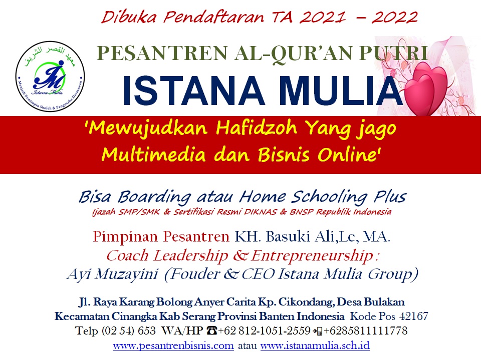 Dibuka Pendaftaran TA 2021 2022 PESANTREN ALQUR’AN