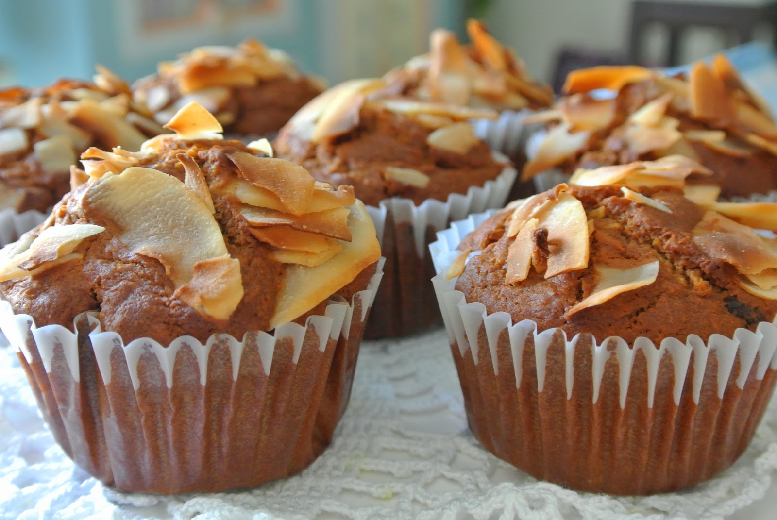 muffin al cocco con scaglie di ciccolato fondente 