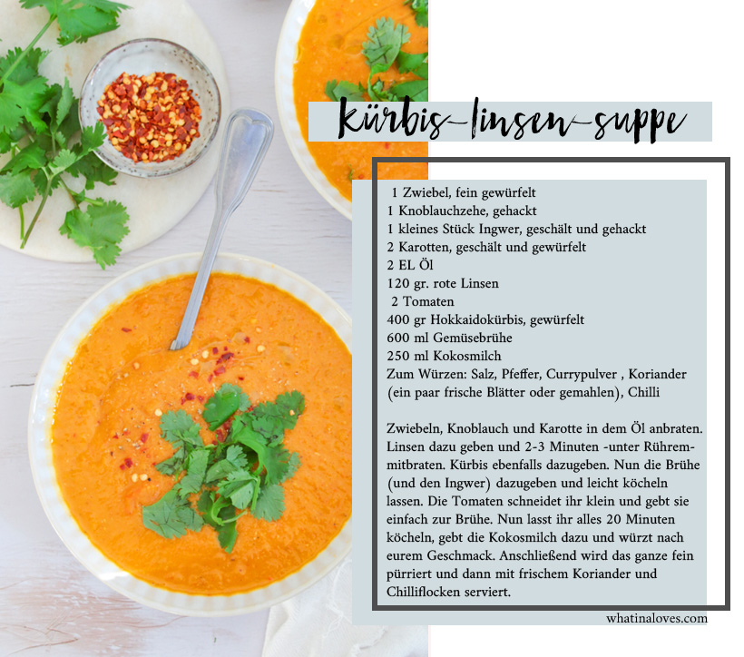 vegane Kürbis-Linsen-Suppe