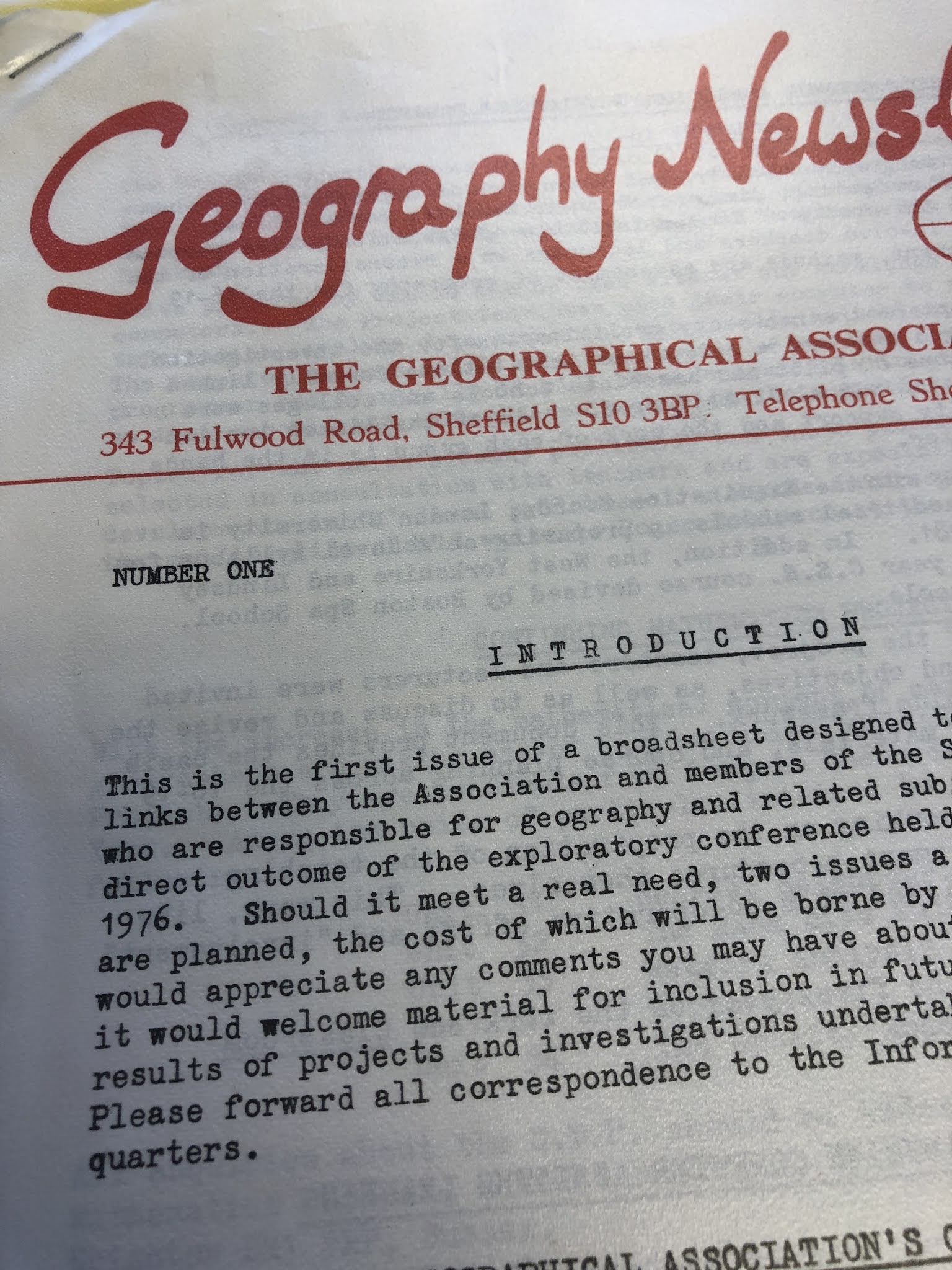 The Geographical Assocation and its Presidents Geography Newsletter