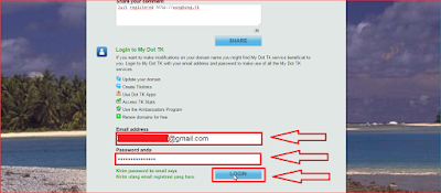 Login/masuk ke DOT TK Cara mendaftarkan dan mendapatkan nama domain gratis diDOT TK