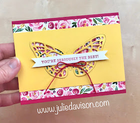 Stampin' Up! Springtime Impressions Butterfly Card CASE ~ Best Dressed Designer Paper ~ www.juliedavison.com