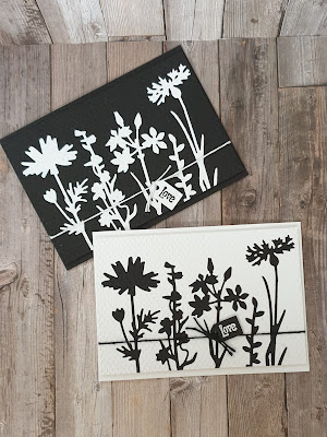 Meadow dies Stampin up inlay technique