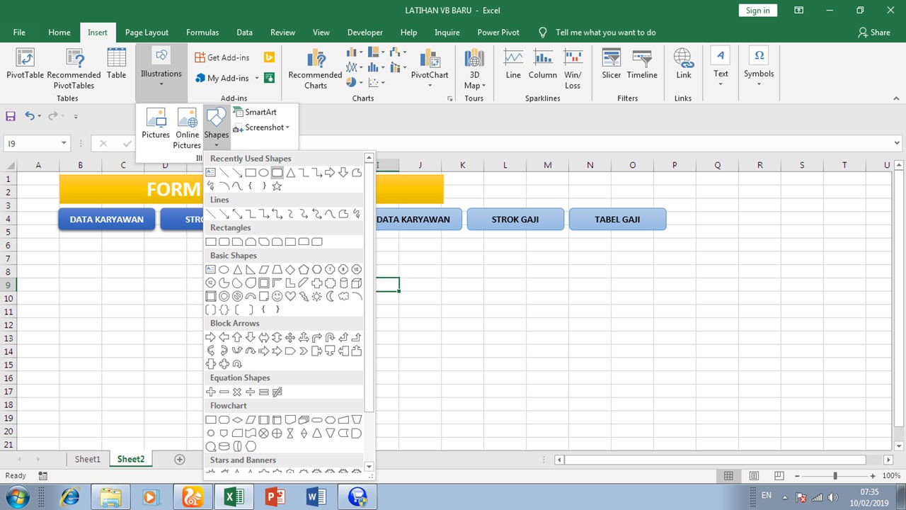 MEMBUAT TAB MENU MENGGUNAKAN VISUAL BASIC (VBA) MACRO MICROSOFT EXCEL