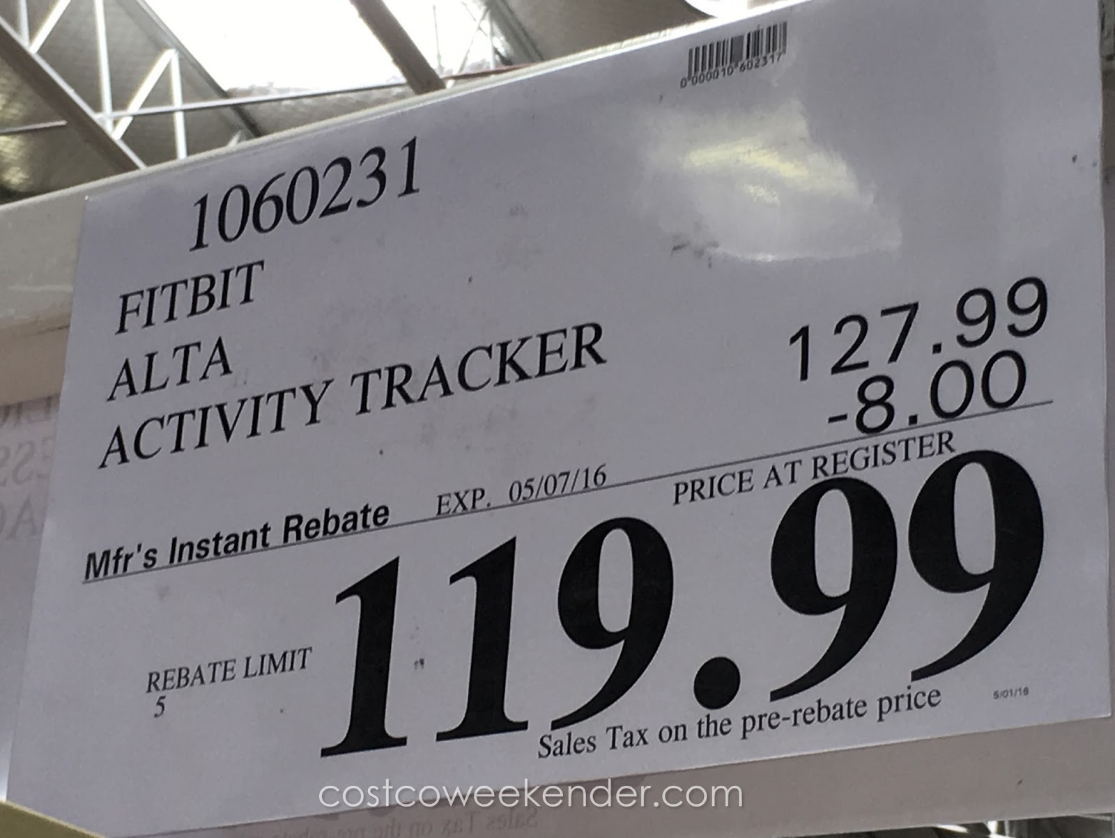 Fitbit Alta Fitness Wristband Activity Tracker Costco Weekender