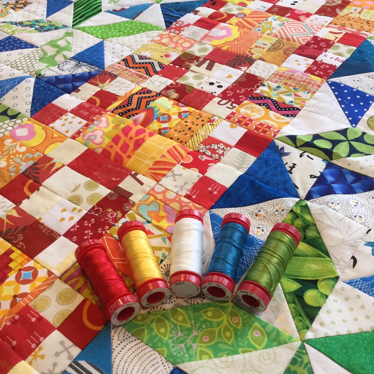 Wendy's Quilts and More Good Fortune completed flimsy