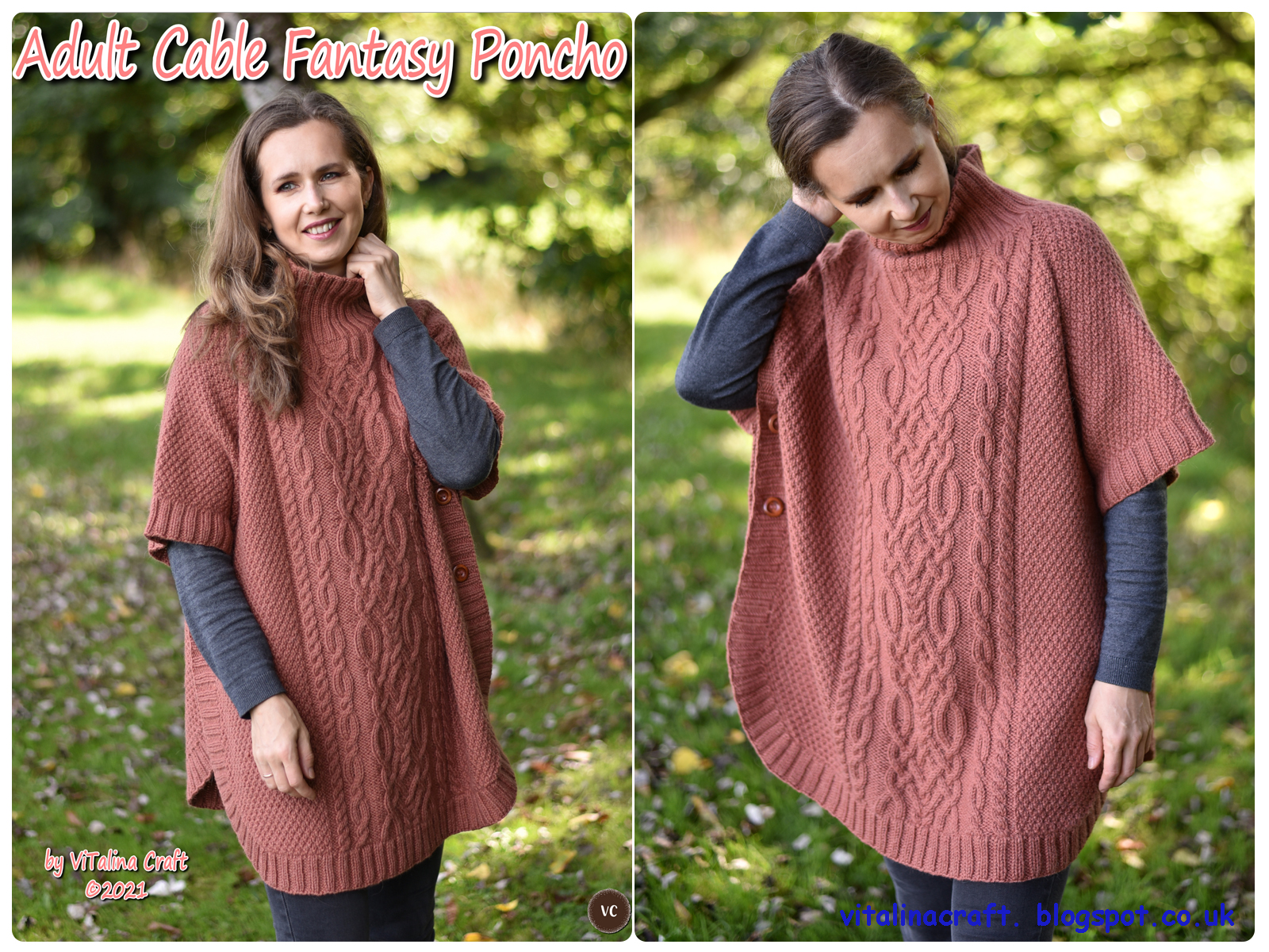 Cozy Poncho with Cables All Over!, Fun Knitting Project