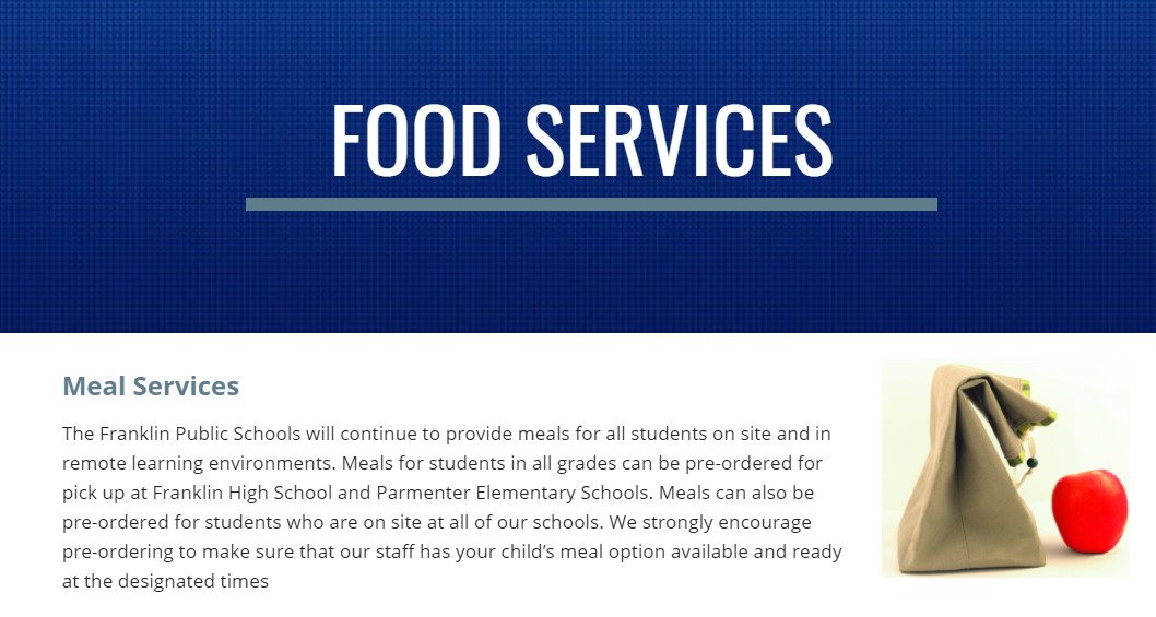 Franklin Matters Franklin Public Schools Food Services Updates on Reopening