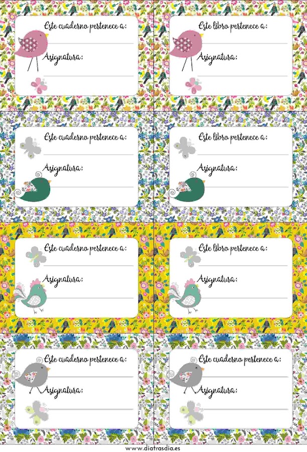 Etiquetas vuelta al cole