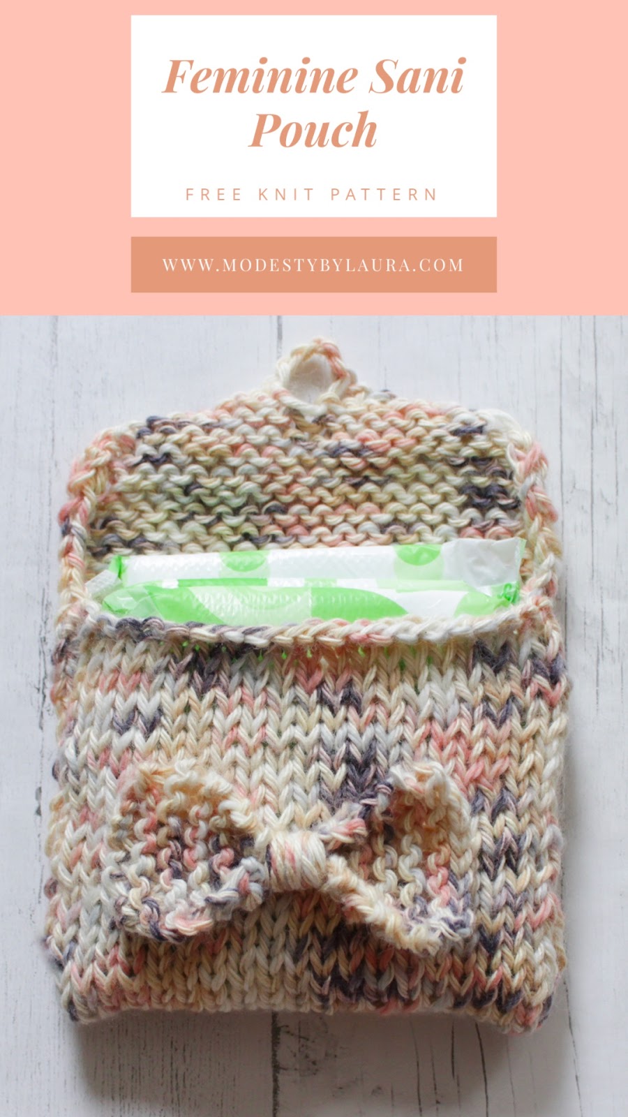 Free Knit Pattern Feminine Sani Pouch Modesty by Laura