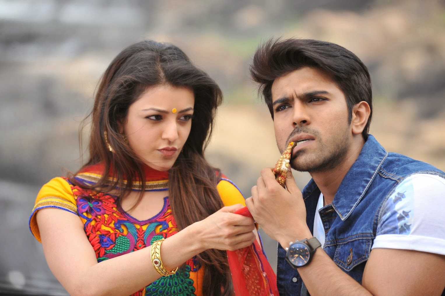 Starring Ram charan teja , kajal agarwal, Prakash raj. 