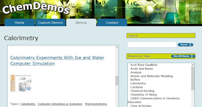 https://chemdemos.uoregon.edu/Topics/Calorimetry