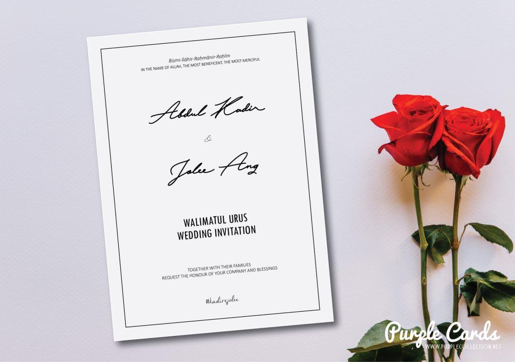 Minimalist Wedding Card Malay Chinese