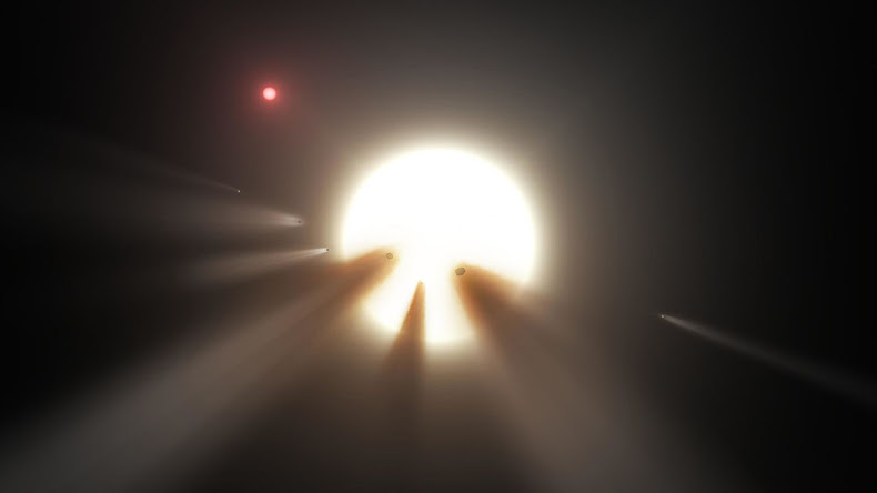 NASA Possible Comet Swarm around KIC8462852 artist concept