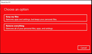 install ulang windows 10 dengan reset pc