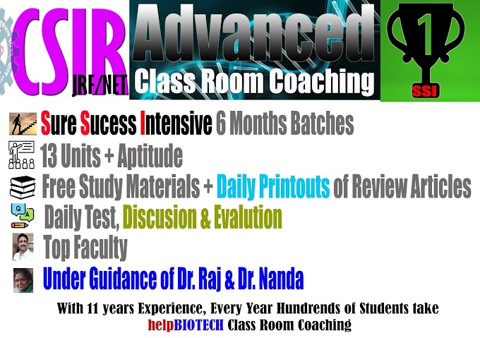 helpBIOTECH, Hyderabad CSIR JRF/NET December 2022 Life Sciences Class Room Coaching | Join Now 