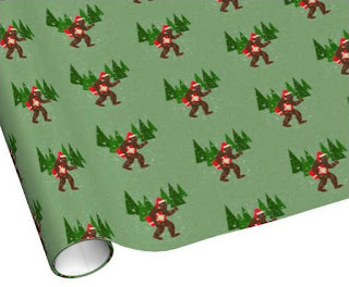 Christmas with Bigfoot Pattern Wrapping Paper sasquatch art