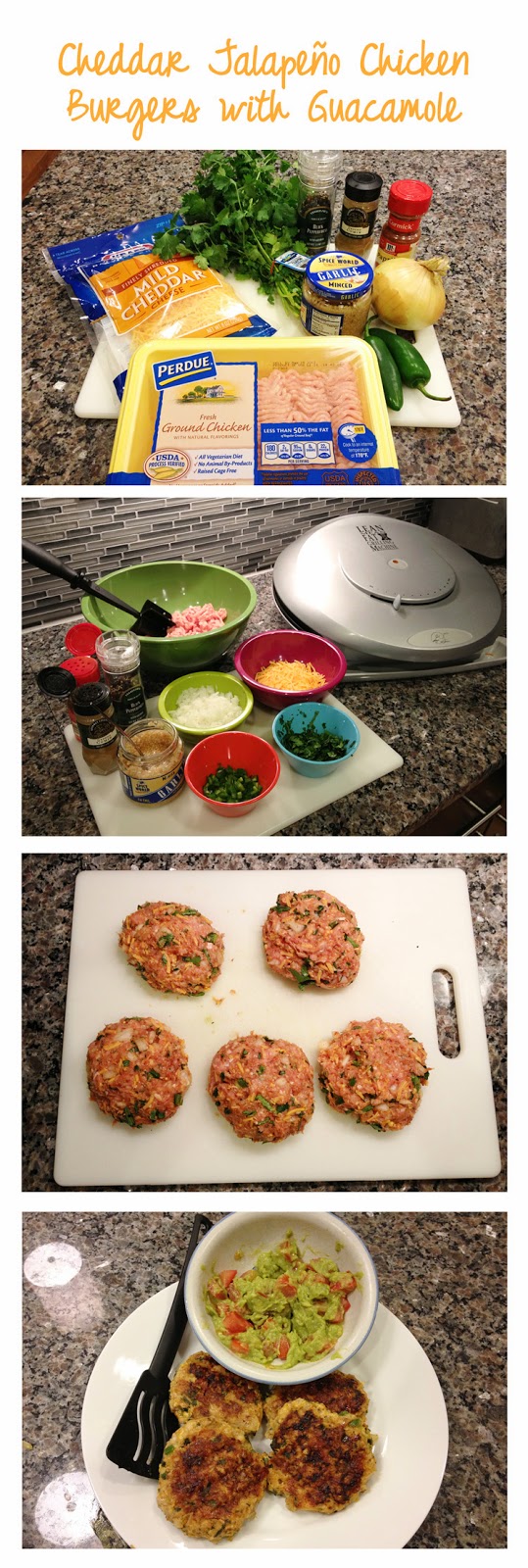 Cheddar Jalapeño Chicken Burgers with Guacamole recipe