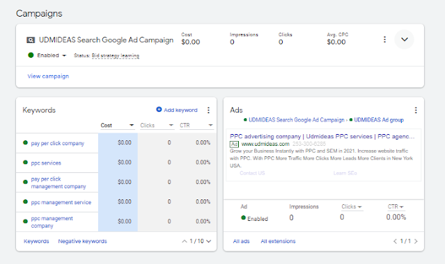 your PPC Campaign in Google Ad is approved Now running