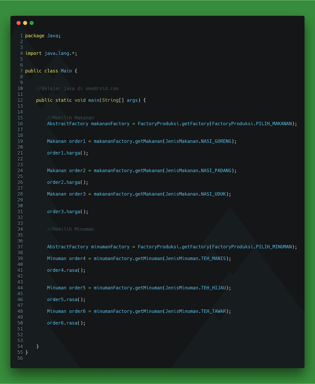 Belajar Abstract Factory Pattern Pada Jadwal Java - Java Media Kita