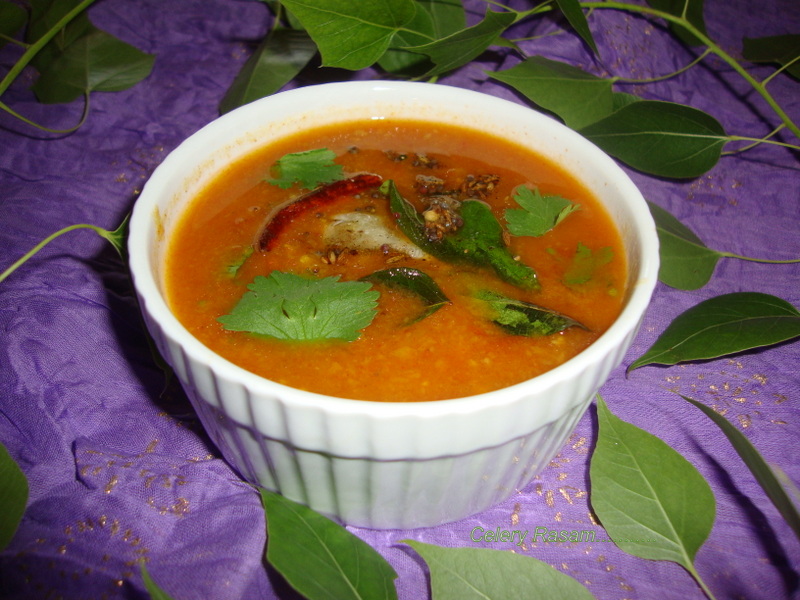 Sailaja Kitchen...A site for all food lovers! Celery Rasam Recipe