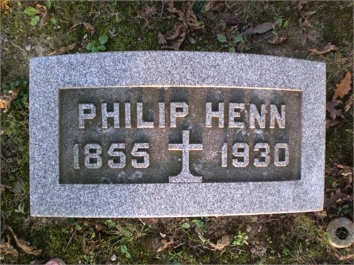 Climbing My Family Tree: Philip Henn Gravestone (shared to Ancestry.com by Reckinger)