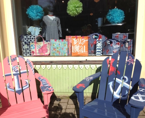 painted Adirondack chairs with anchors