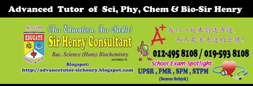 Advanced Tutor of Sci, Phy, Chem & Bio-Sir Henry