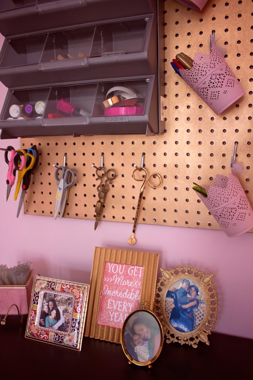 Pink Craft Room Reveal Tweaking the Design Shipwrecked on Fabulous Island