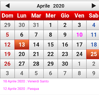 calendario 2020 aprile