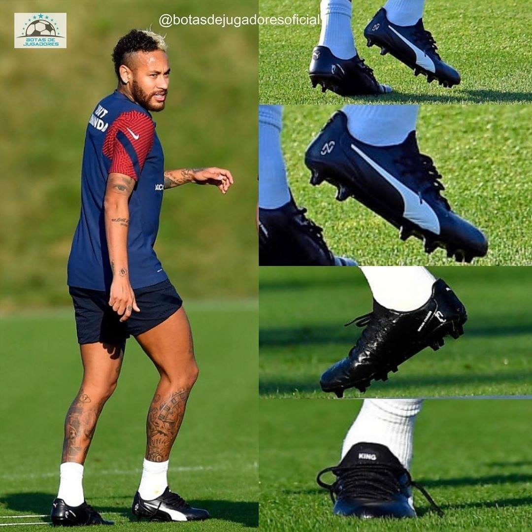Modified For Neymar: Black / White Puma King Platinum 'Neymar' Boots ...