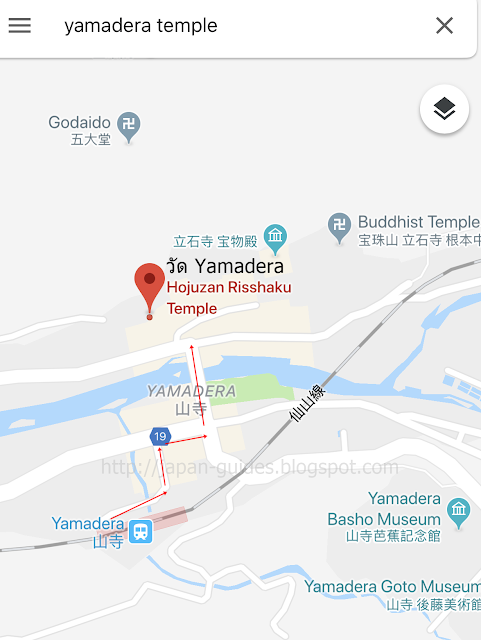 Yamadera Temple Map