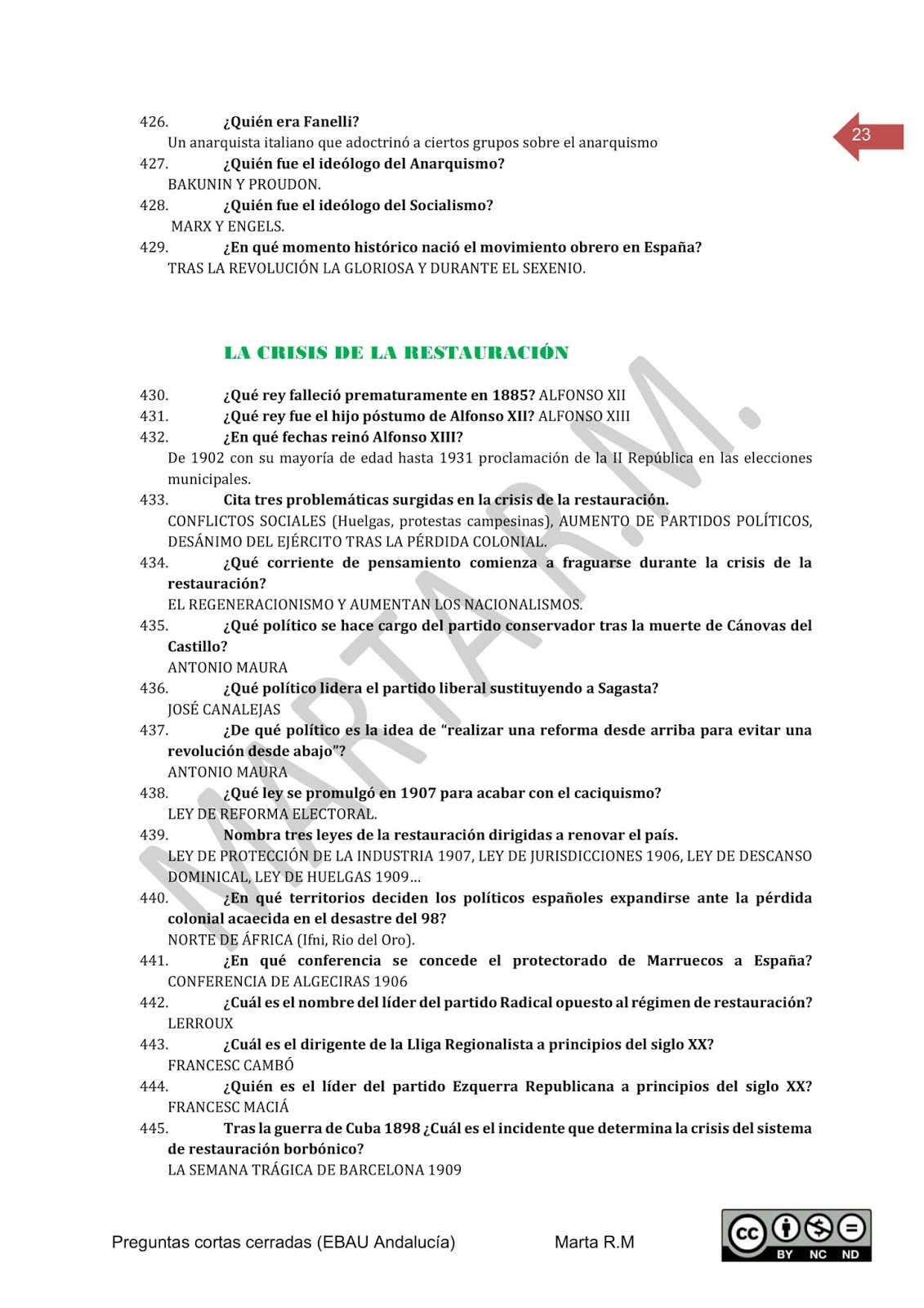 Historia de España fácil: PREGUNTAS CERRADAS A EBAU ANDALUCÍA