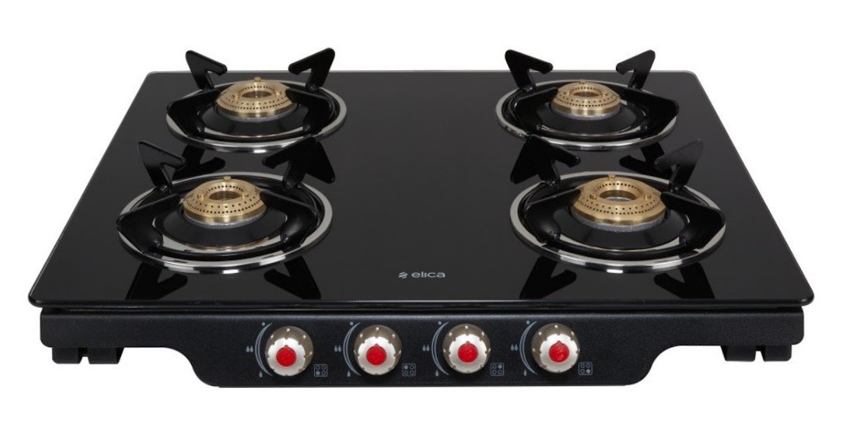 Gadget Review Best 4 Burner Gas Stove in India Elica Glass Auto