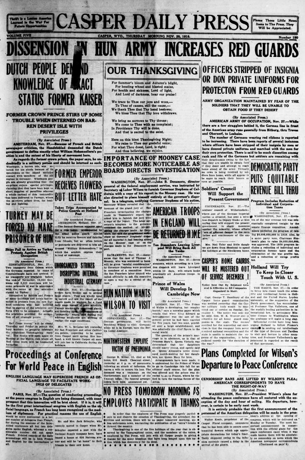 Today In Wyoming's History November 28