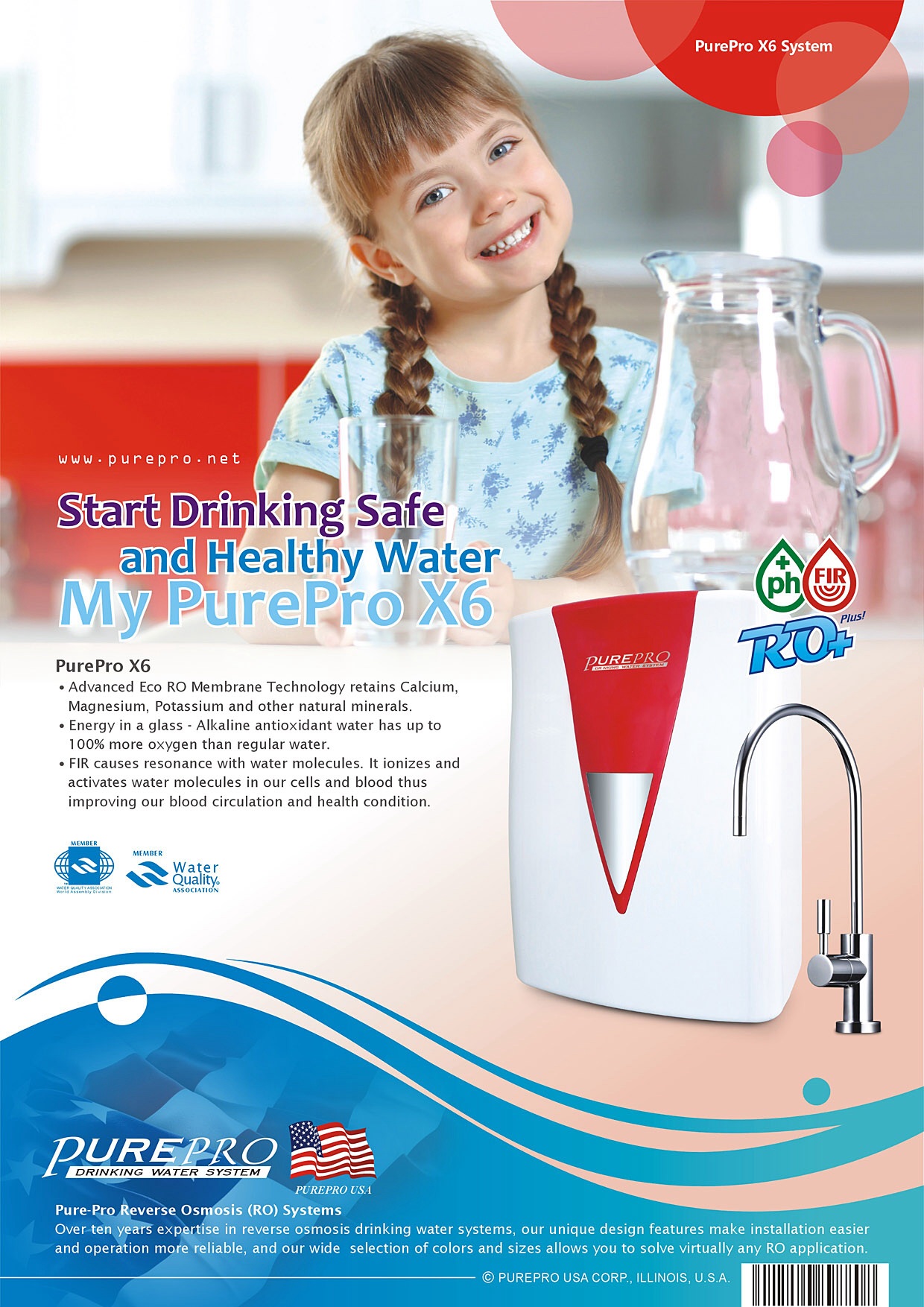 【 淨水器推薦 】美國 PurePro® X6 紫外線鹼性RO活水機 : 美國PurePro® X6 (法拉利紅)