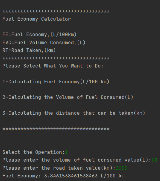 Master of EQ Python Fuel Economy Calculation Program