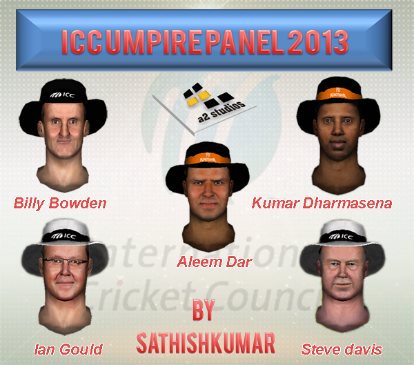 Cricket Patches ICC Umpires face pack for EA Cricket 07