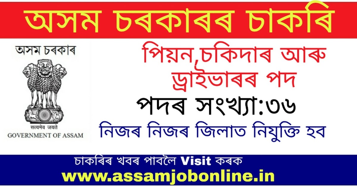 Commissionerate of Labour, Assam Recruitment 2021 Apply online for 36