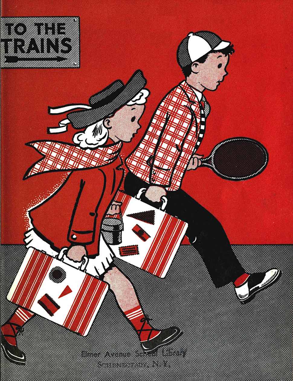 1940s children's book A 1940s children's book illustration, two color