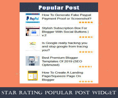 Popular post widget with rating for blogger