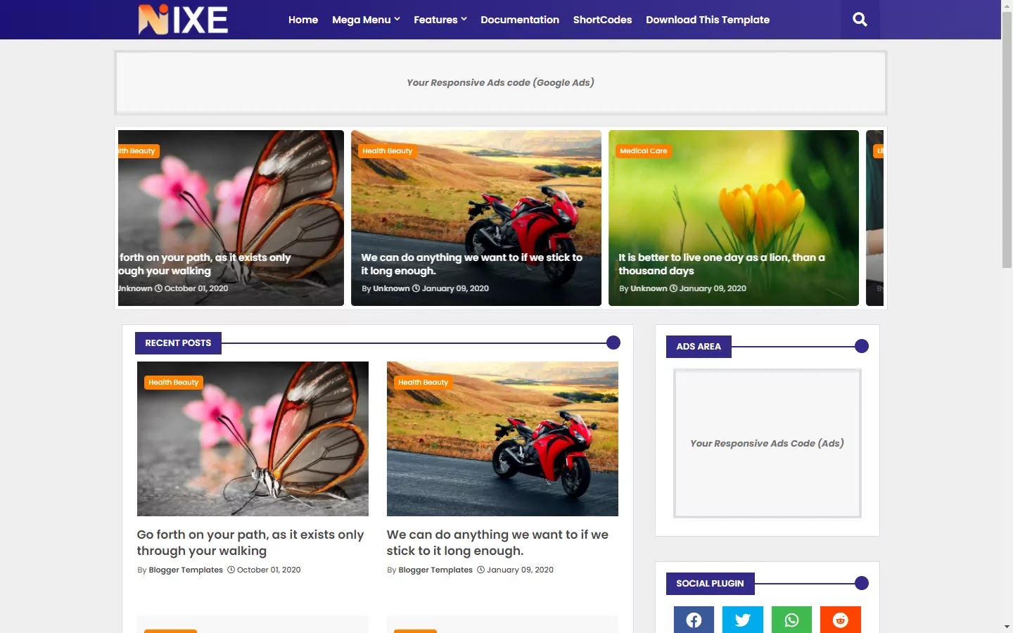 300+ Professional Blogger Templates - Amp, SEO Friendly, Responsive, and Fast Loading Template Nixe - News & Magazine Blogger Template