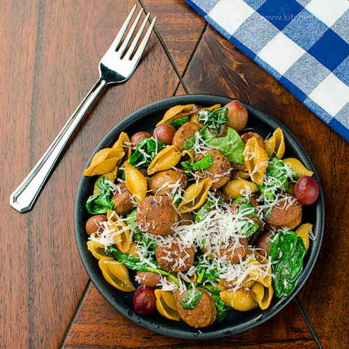 Italian Sausage and Grapes with Pasta