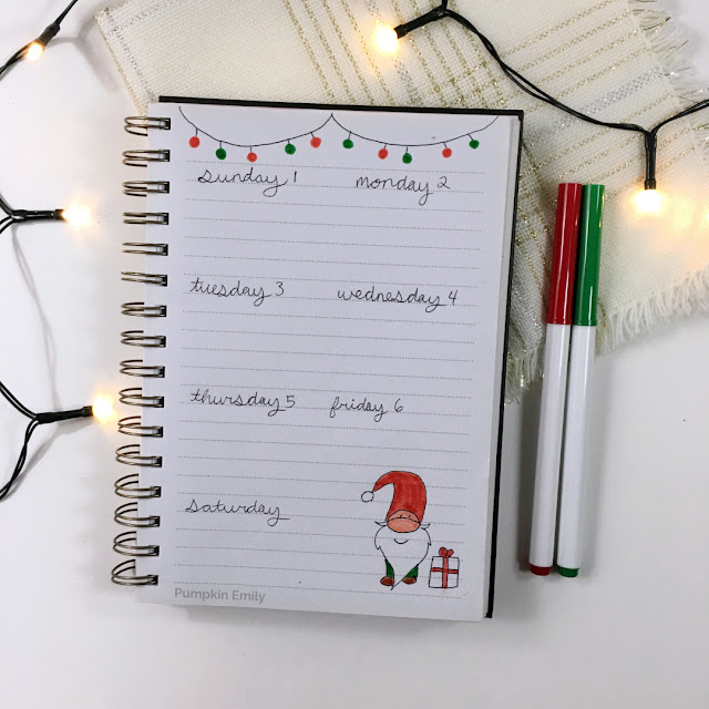 December 2019 Bullet Journal Weekly Spread