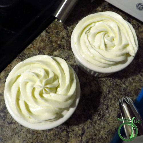 Morsels of Life - Mini Key Lime Mousse Pie Step 8 - Put key lime mousse on top. I piped it in to make it look nicer. :) Chill and serve.