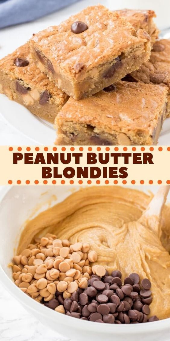 Peanut Butter Blondies Healthy Food and Drink