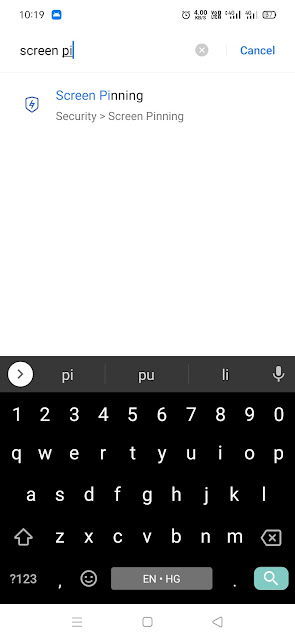 screen pinning in Realme UI