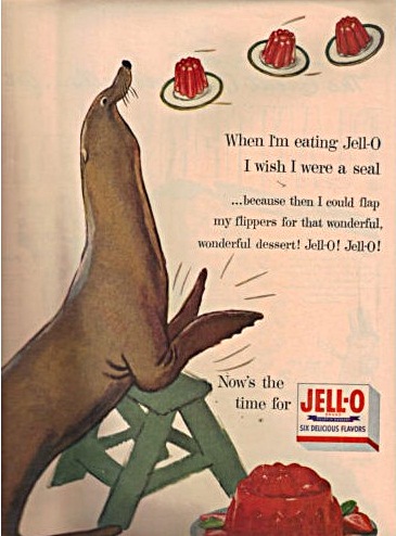 vintage advertising: 1950'S JELLO ANIMAL ADVERTISEMENTS