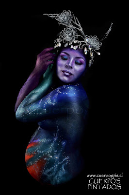 bodypaint pregnat bellypainting universe