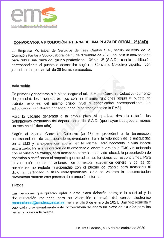 patrondesastre CONVOCATORIA PROMOCIÓN INTERNA 1 PLAZA DE OFICIAL 2ª (SAD) patrondesastre CONVOCATORIA PROMOCIÓN INTERNA 1 PLAZA DE OFICIAL 2ª (SAD)